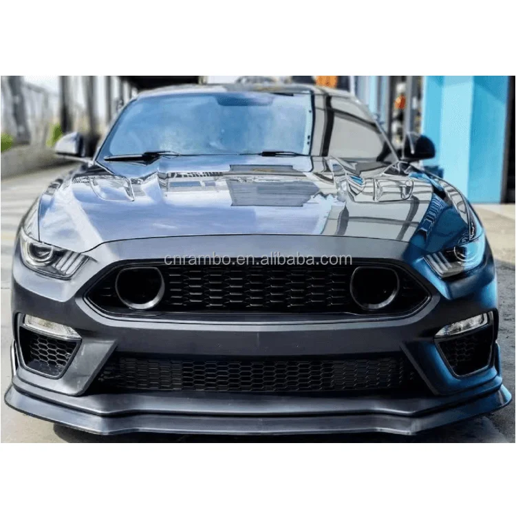 Front Bumper Lip Diffuser For 1999-2004 Ford Mustang Mach 1 Style - Black Polyurethane Body Kit