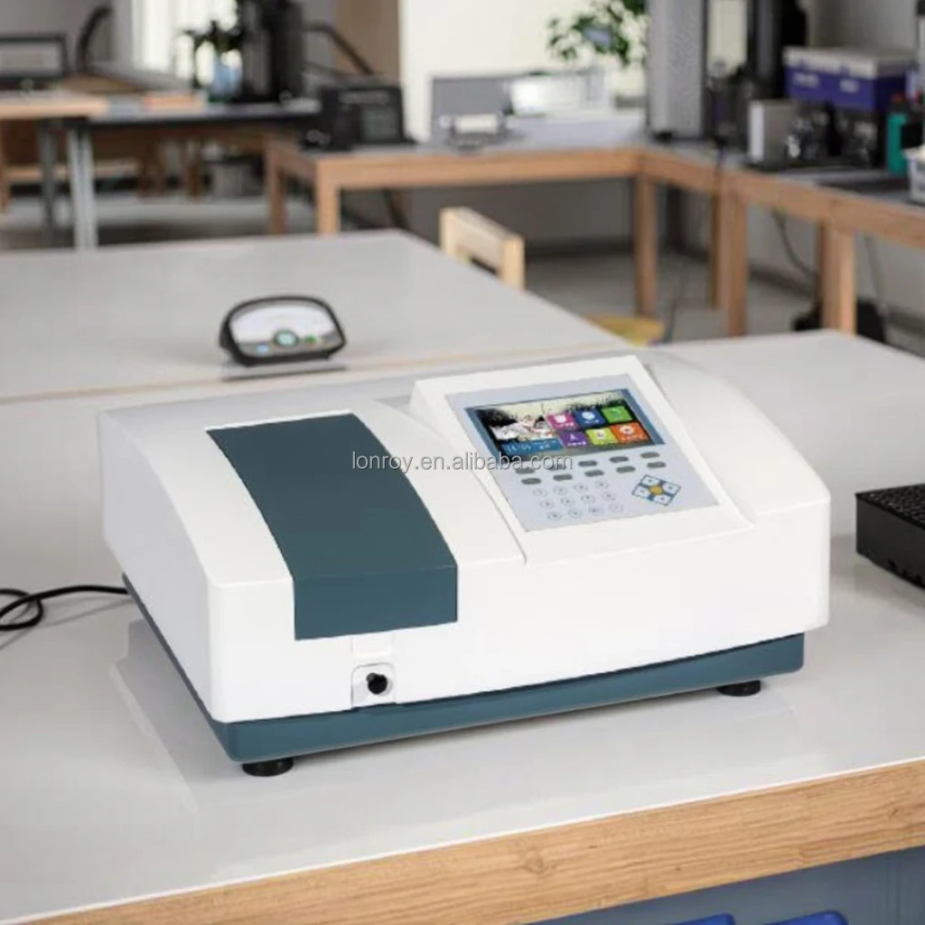 Color Screen UV-Vis Spectrophotometer Ultraviolet Visible Spectrophotometer High Precision LCD Photometric Measurement Tester