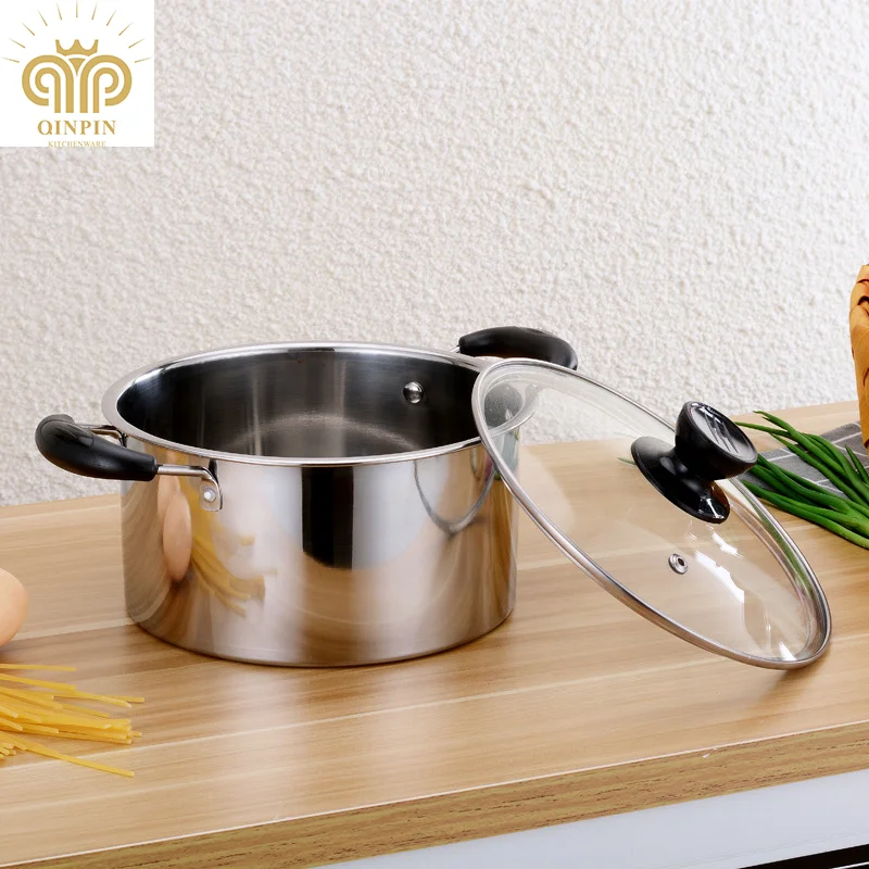 Кастрюля для приготовления пищи из нержавеющей стали кастрюля супа со стеклянной крышкой