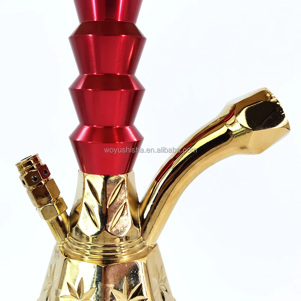 ミディアムゴールドシーシャパイプ エジプト風水タバコ ガラスシーシャ
