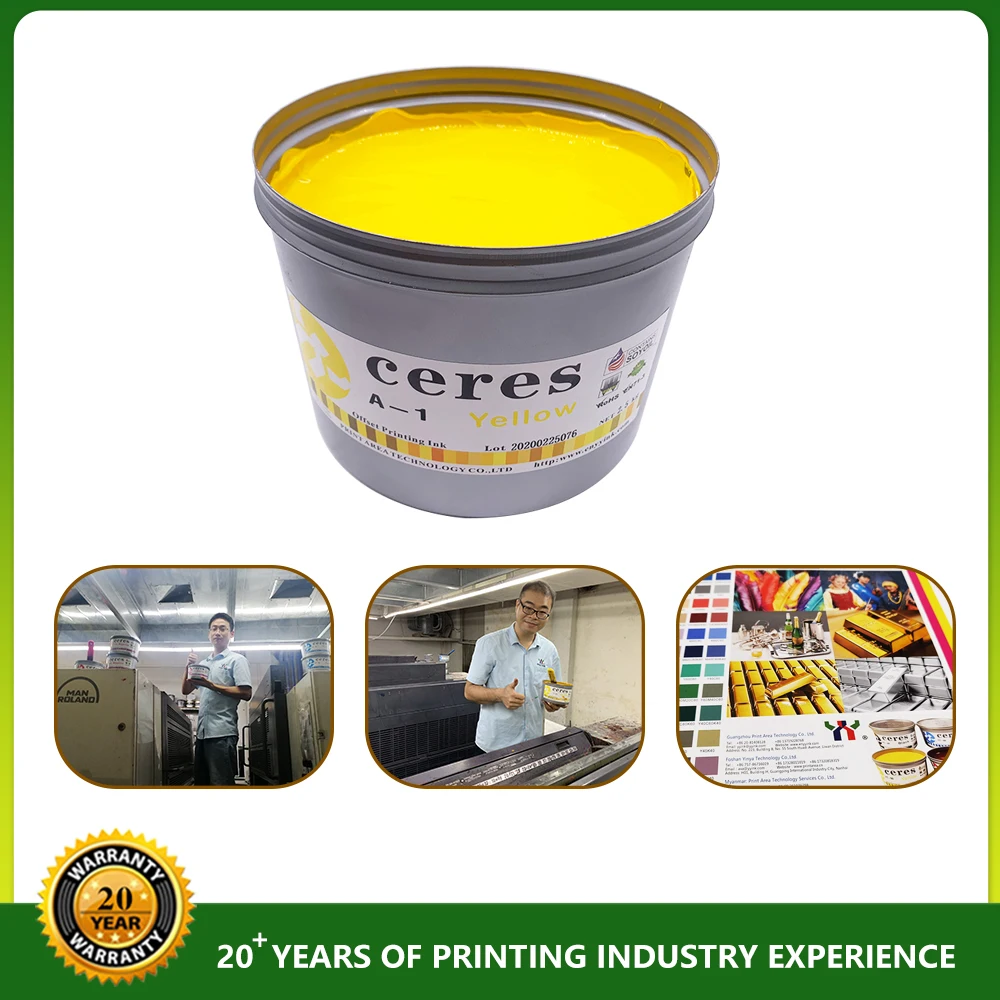 Ceres A-1 Non-toxic High Gloss 2 Year Shelf Life Soy Bean Offset Printing Ink for CMYK Color