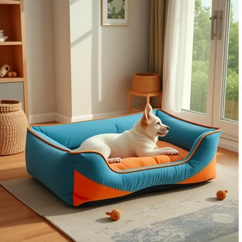 Autumn Winter Warm Small Medium Dog Kennel Fully Removable Washable Cat Kennel Solid Four Seasons Square Dog Bed Cloth Carton
