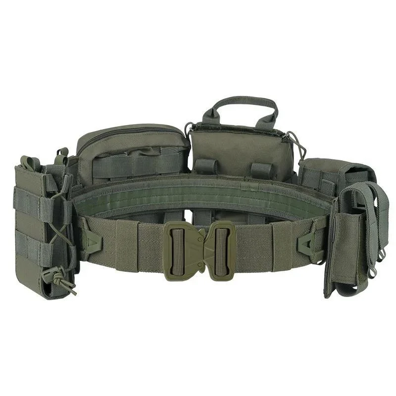 High Quality Adjustable Mountaineering Multifunctional Tactical Waist Bag Quick-release Buckle Camouflage Belt With Pouches