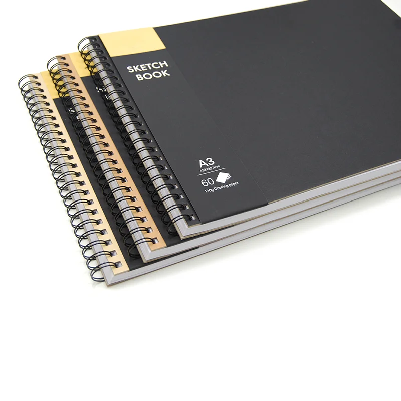 Классический поперечный блокнот спиральный формата A5 с пустыми листами подходит для рисования