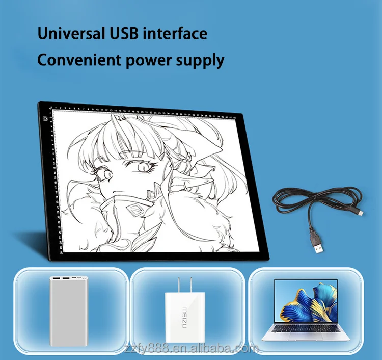 ZZFY LED Drawing Board - Adjustable Brightness & Portability