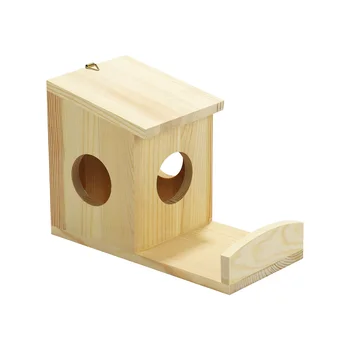 Factory wholesale New Arrival unfinished handcrafted wooden squirrel feeders Outdoor Winter hamster feeder Courtyard pet feeders