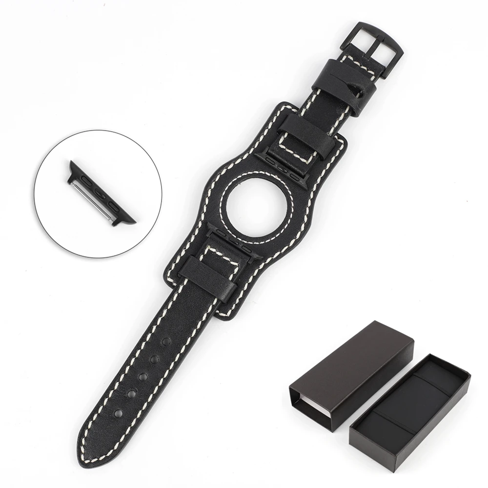 20mm 22mm Bund Strap Leather Pilot Strap for Watch