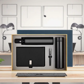 Luxury Gift Business Men Gift Set 5 in 1 for Promotional Gifts Sets Included Bag Box Notebook Pen and Bottle