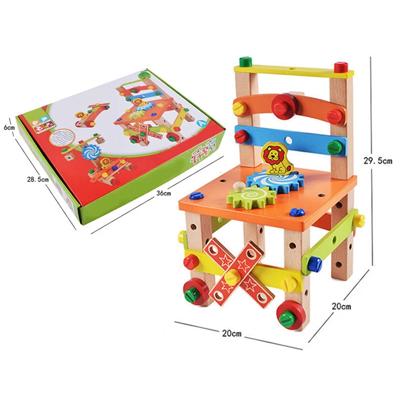 Деревянный креативный стул для сборки «сделай сам» Рабочий многофункциональная разборка ролевая игра паровой винт мастерская инструмент