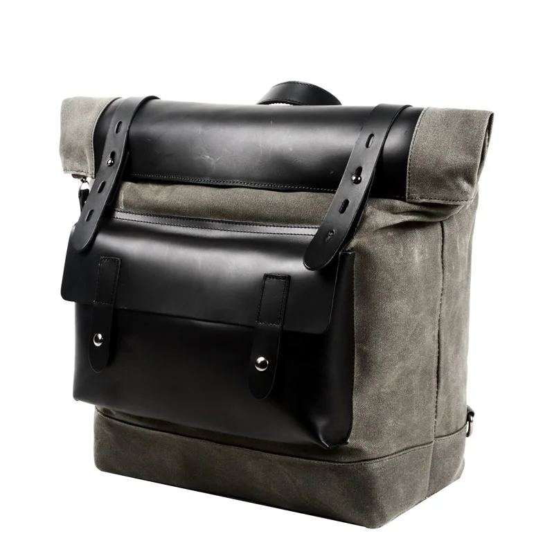 2020 new arrival travel cycling luggage bag retro motorcycle side box canvas bicycle side bag