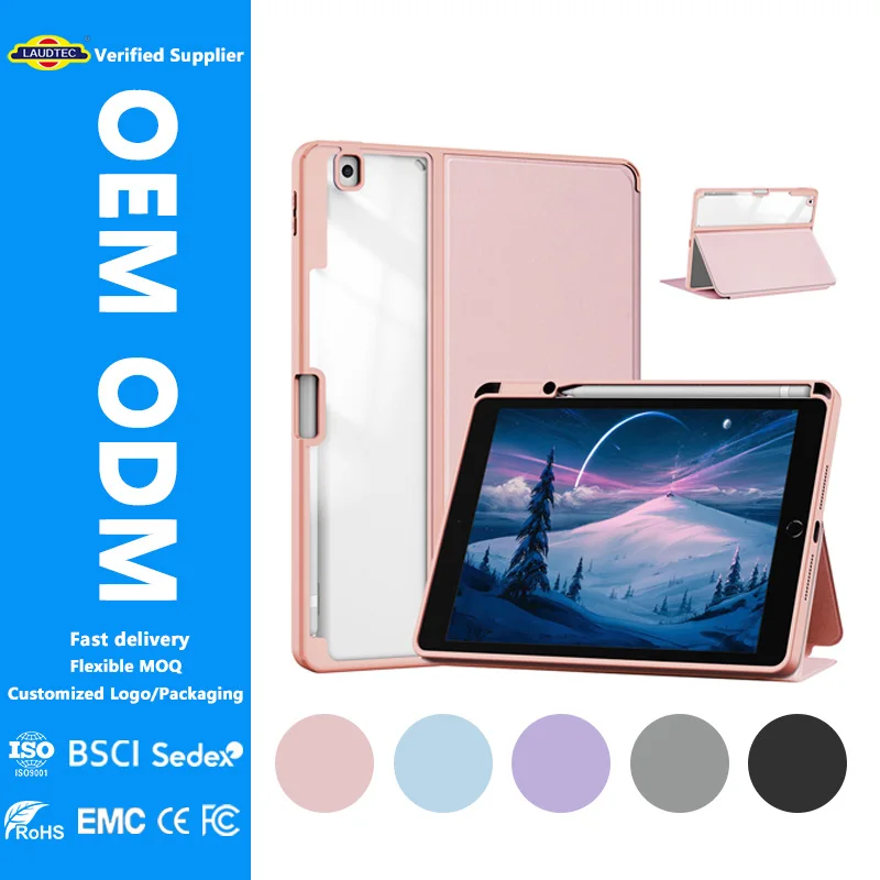 ODM OEM for iPad Pro 13 Inch Portable Tablet Case with Pencil Holder, Anti-Drop Shockproof Foldable Cover, Magnetic Sleep/Wake