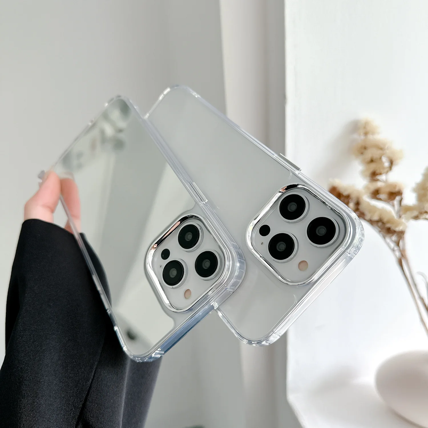 Custodia Per IPhone Con Specchio E Vetro Placcato, Antiurto, Per XS X 8 7 6S Plus - Foto 2