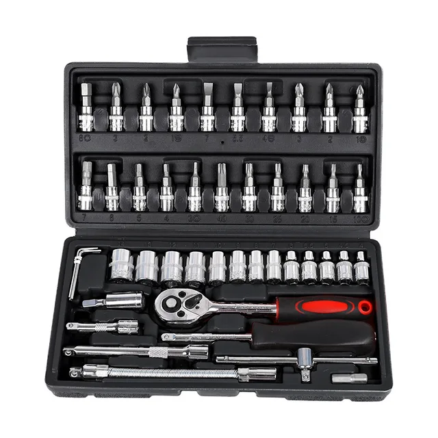 Cheap 46pc Hand Tools Accessory Ratchet Wrench set ratchet Car Repairing Tools Accessory Screwdriver Bits Set