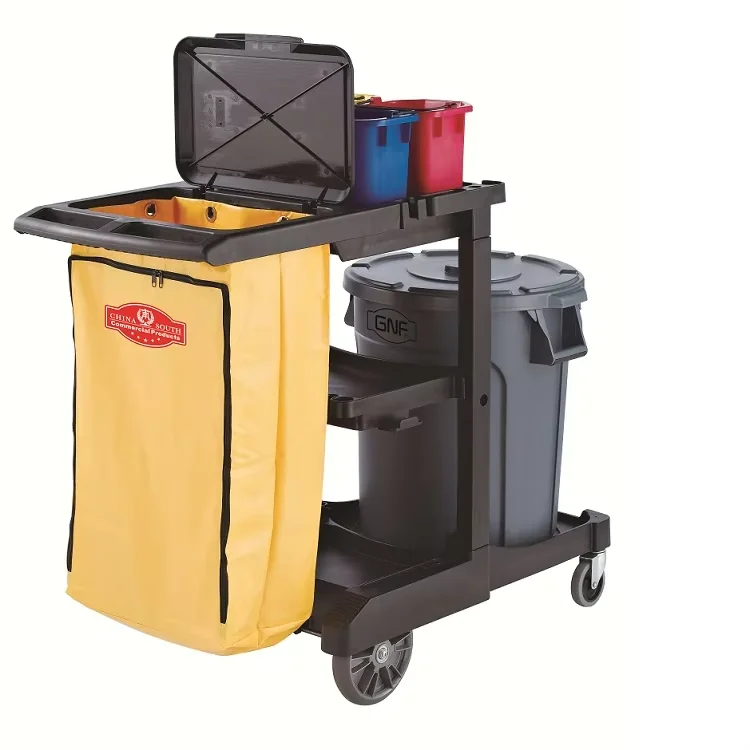 Commercial Plastic Cleaning Service Trolley Cart Hospital Hotel Housekeeping Office Janitorial Clean Trolley