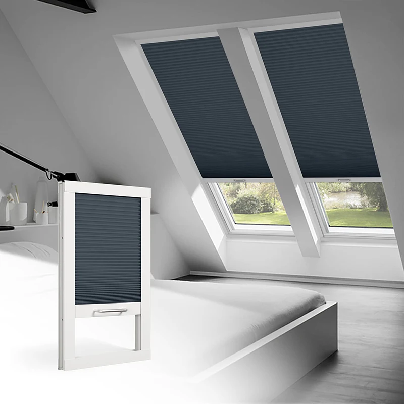 Electric Remote Control Skylight Blinds Automatic Skylight Shades Rechargeable Blackout Blinds Motorized Transparent Roof Blinds