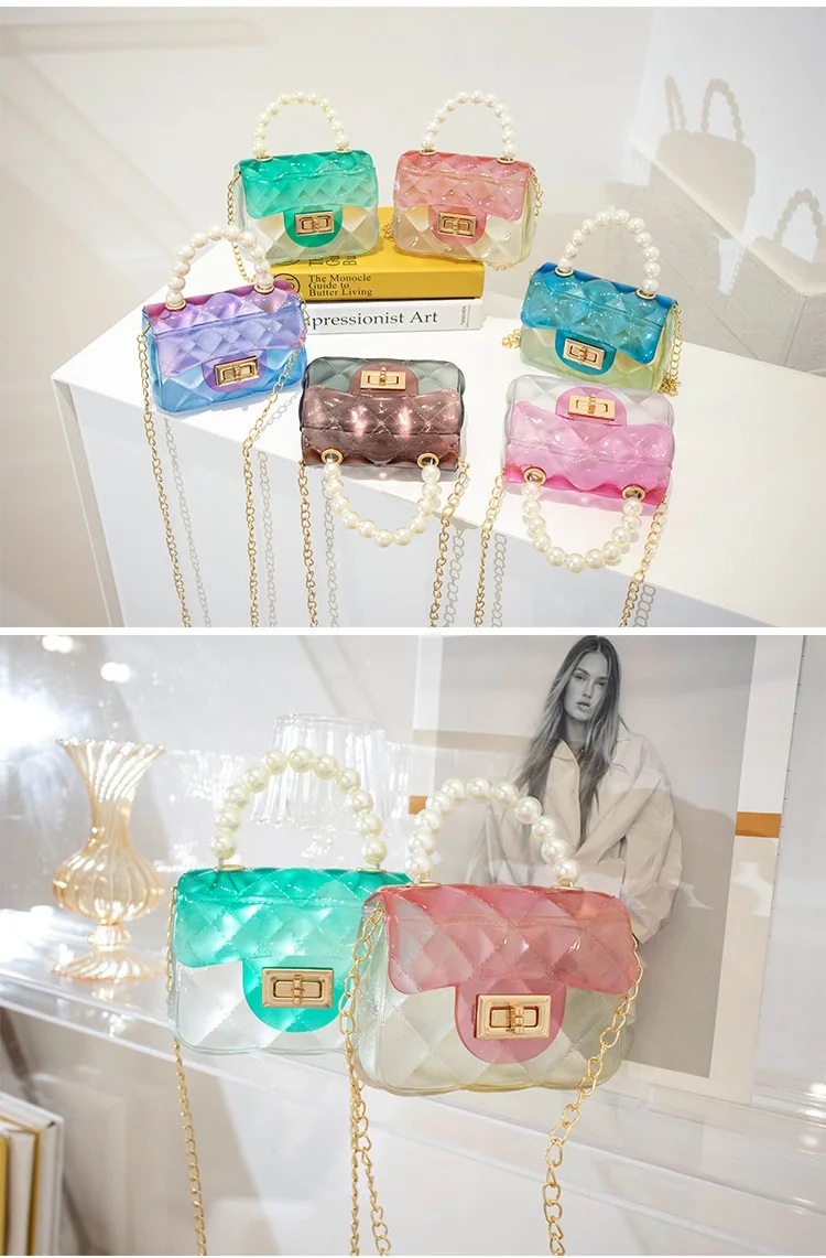 Summer Jelly Bag Fashion waterproof Colorful PVC Mini handbags Kids Wholesale Small Crossbody bag for women girl jelly purses