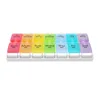 7 days 14 grids colorful double-row pill box