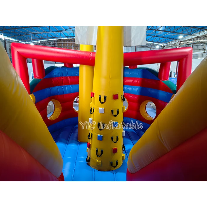 Commercial Bounce House Inflatables Ship Shape Amusement Park Playground Inflatable Bouncer with Slide