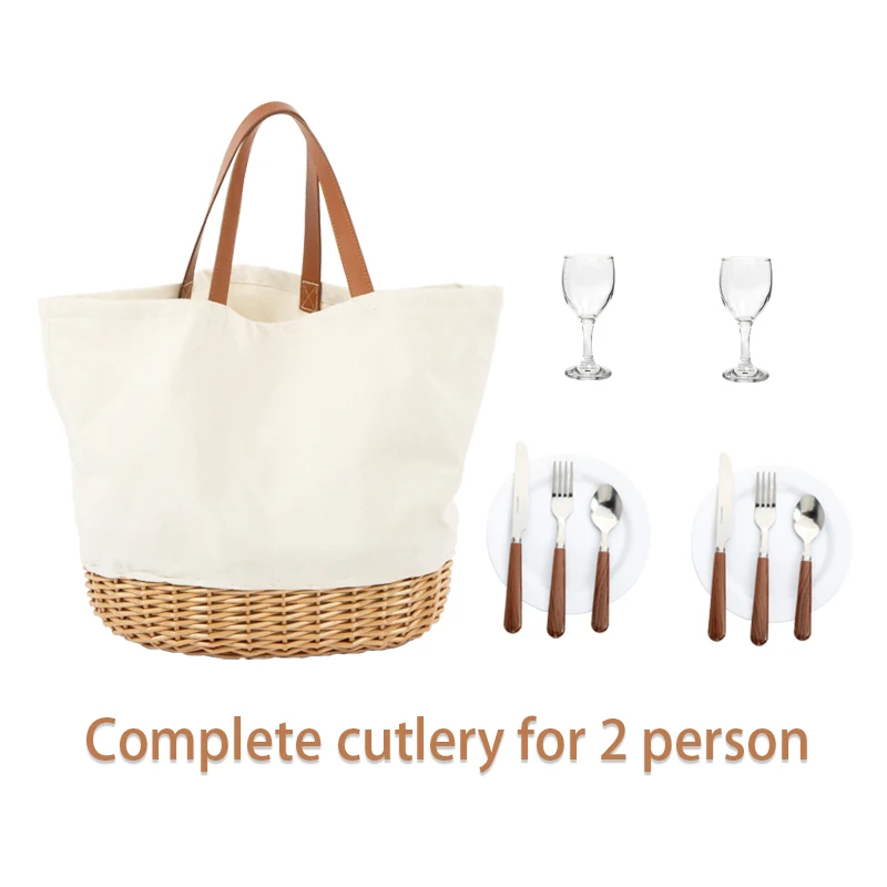 Nature Handmade Cheap Spring Unique Weaving Beach Logo Folding Outdoor Wicker Willow Tote Picnic Baskets Bag