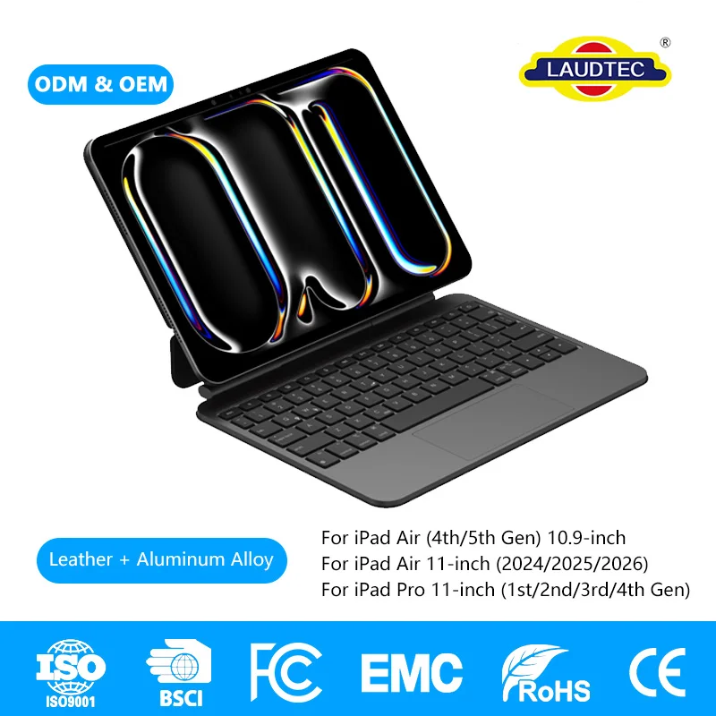 High End Magnetic Detachable Keyboard Case Ultra Slim Aluminum Alloy Suspension Keyboard Cover for iPad Air 11