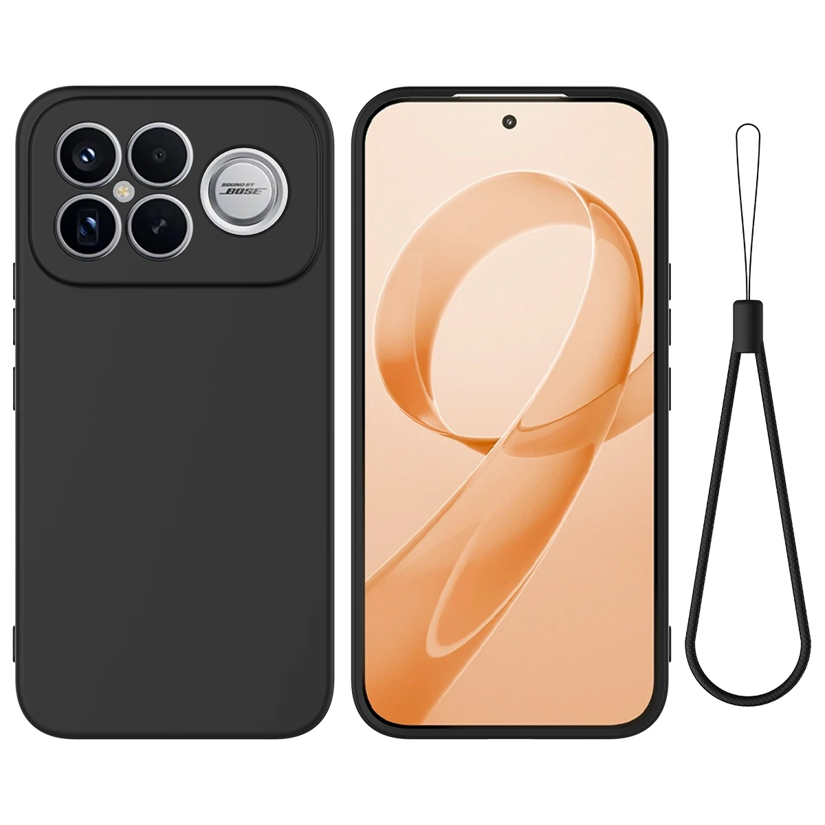 Liquid Silicone Case for Xiaomi Redmi K90 Pro Max 5G / POCO F8 Ultra Soft Grip Back Cover with Detachable Hand Strap Lanyard