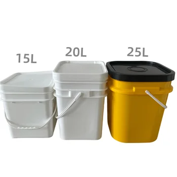 20 liter Plastic Pail Square Bucket with Lid for Paint