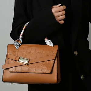 Minissimi Hot Sale Summer Pu Cover Closure Top Handle Tas Silk Ribbon Solid Color Bag Classic Style Handbags for Ladies