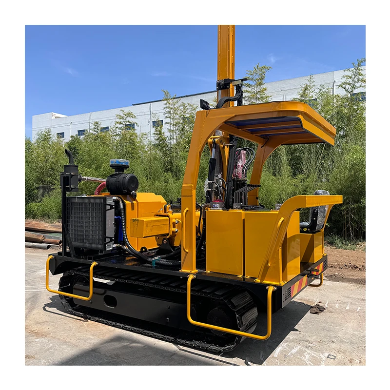 Factory's New Mini Solar Panel GPS Installation Machine Hydraulic Crawler Drop Hammer with Diesel Engine Motor Pump
