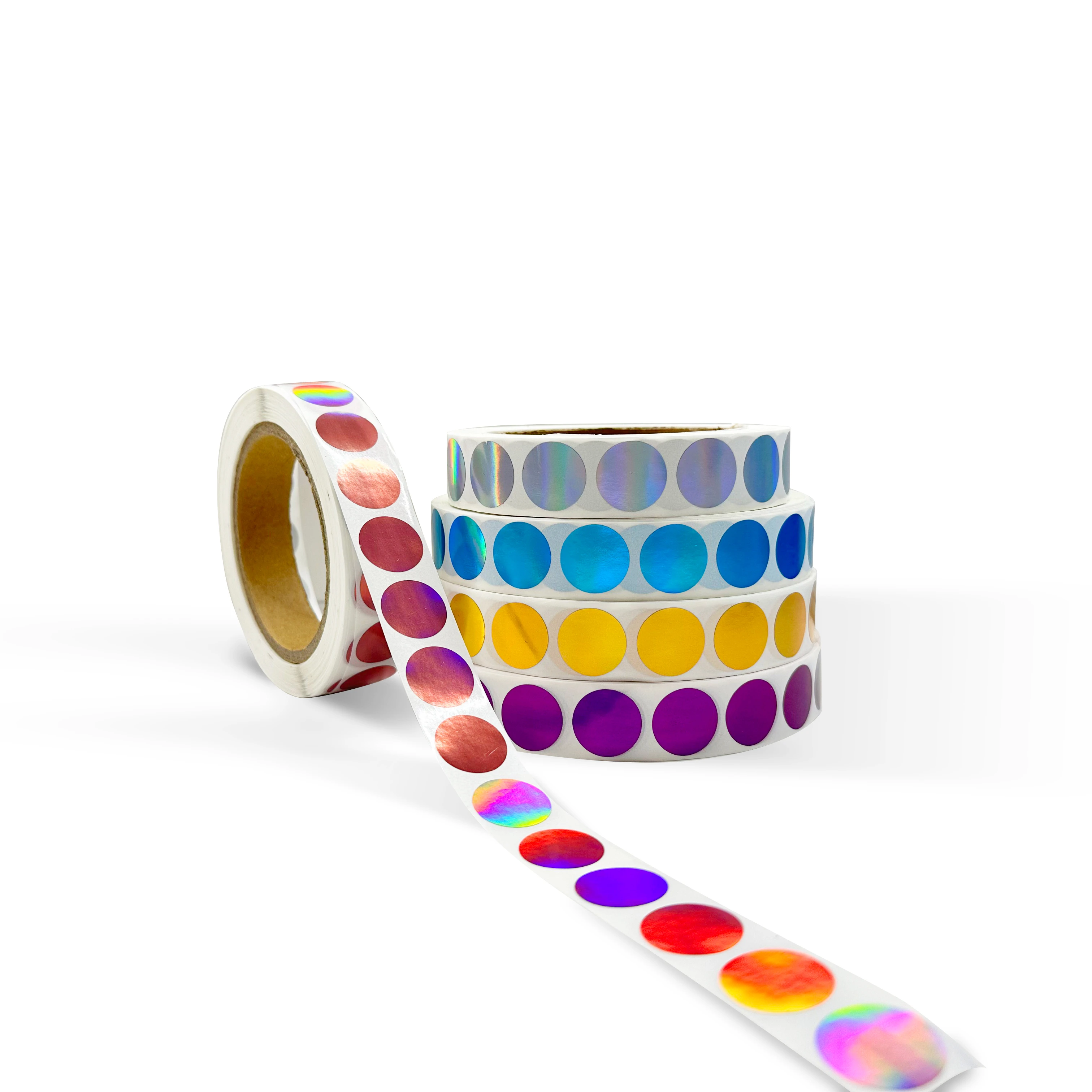 Custom Scratch Off Sticker Roll Round Holographic Scratch off Stickers Silver Hologram Labels for Making Surprise Reward Cards