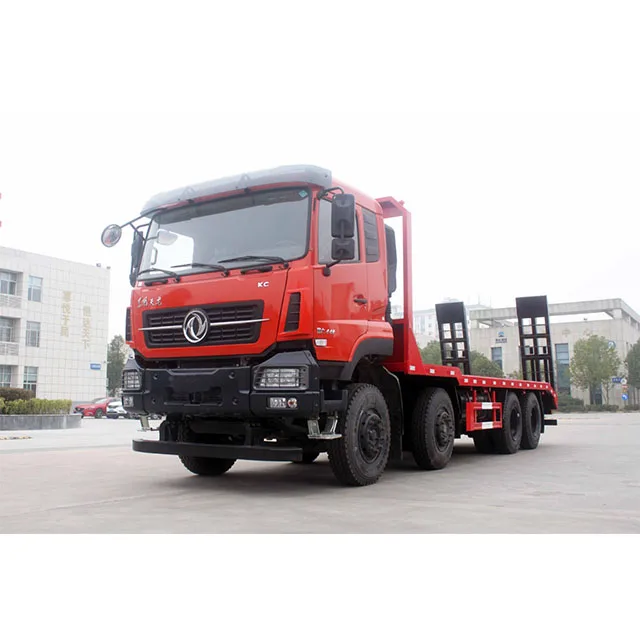 8X4 Flatbed Transporter Truck 12 Wheels 400 hp Low Flatbed Truck 30 Ton for Construction  Long-Haul Logistics  Sale From China
