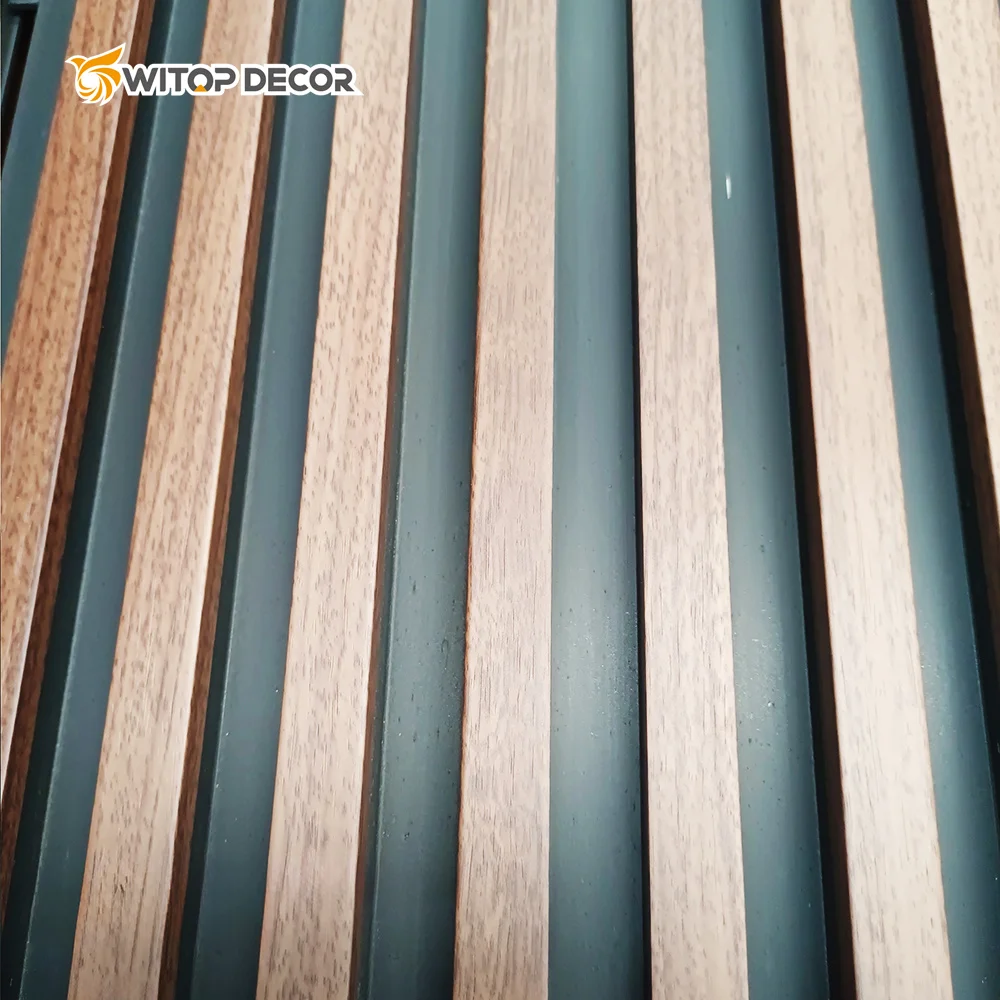 Indoor PVC Wood TV Wall Panel Wooded Paneled WPC for Bedroom Living Room Plastic Wood Decor Surface Easy Interlocking