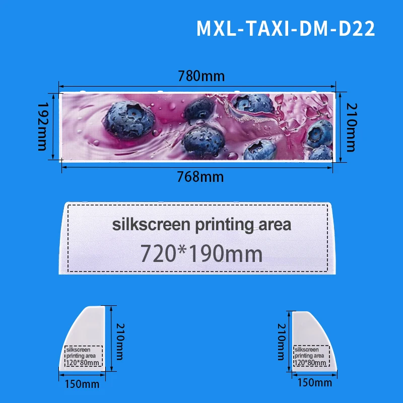 Manufacturers Direct Car Led Display Ceiling Light Hd Full Color Video Screen Abs+Uv Curable Material Hd Waterproof Led Screen