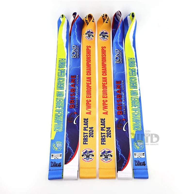 product factory direct polyester lanyard hook colorful custom logo sports race id card badge holder personalized promotional lanyard-5