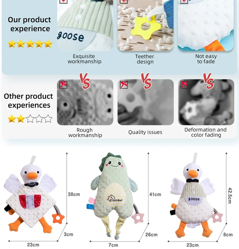 Wholesale Baby Soft Stuffed Doll Cartoon Dinosaur Comfort Toy Stuffed