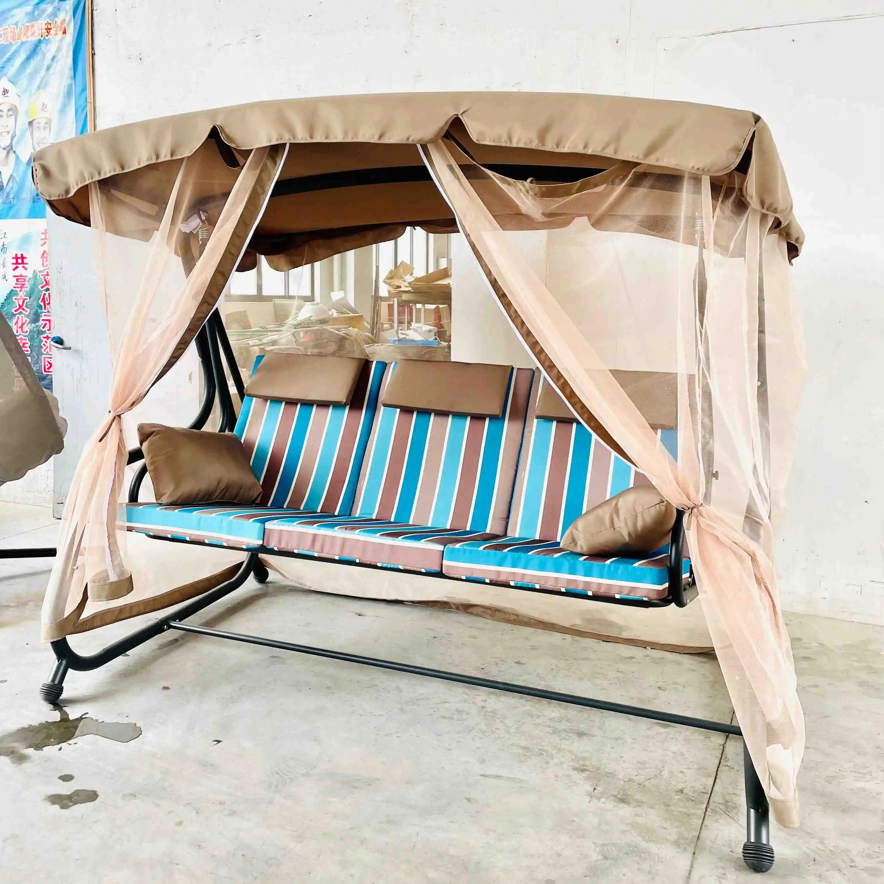 Gazebo Swing Bed With Mosquito Netting Sidewalls Outdoor Swing Daybed