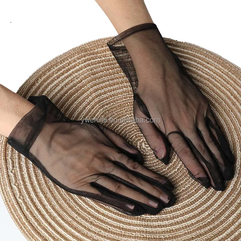 Short Swiss mesh  Bridal Gloves