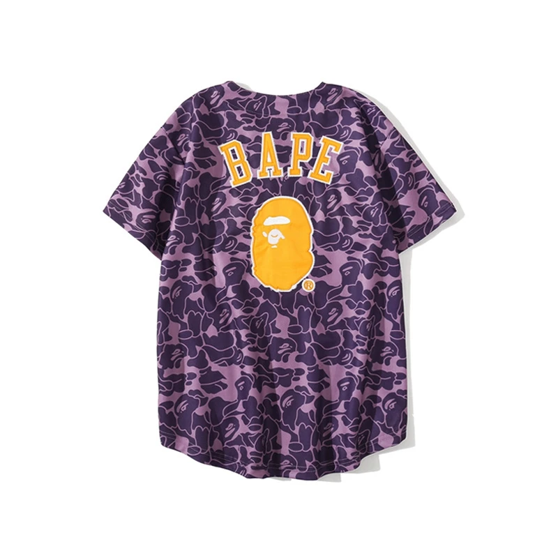 Source Wholesale Price High Quality Famous Team Animal Head Print Purple  Breathable Baseball Shirt T-shirt on m.