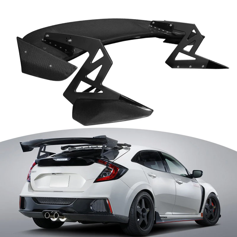 3D Style  New Carbon Fiber Rear Wing Spoiler For Honda Civic Si Fc 10Th 2016 2017 2018 2019