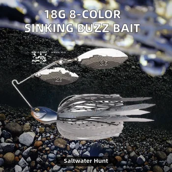 New 18g 8Colors 120mm Sinking Buzz Bait Bass Big Mouth Swimbait Chatterbait SV-3 Double Willow Spinnerbait for Saltwater Fish – Soft Lure – view 5