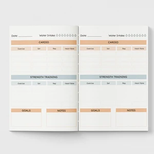 Custom  Notebook Workout Fitness Tracking Goals Paper Hardcover Planner Weekly Diary Fitness Journal