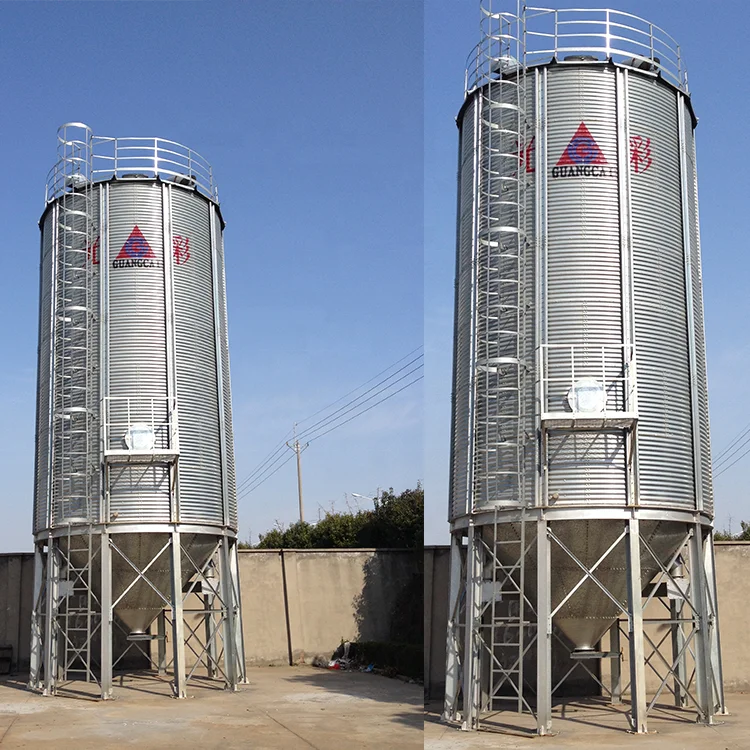 Small Conical Bottom Poultry Feed Silo Chickens' Feed Storage Bin with Hopper for Farm Use