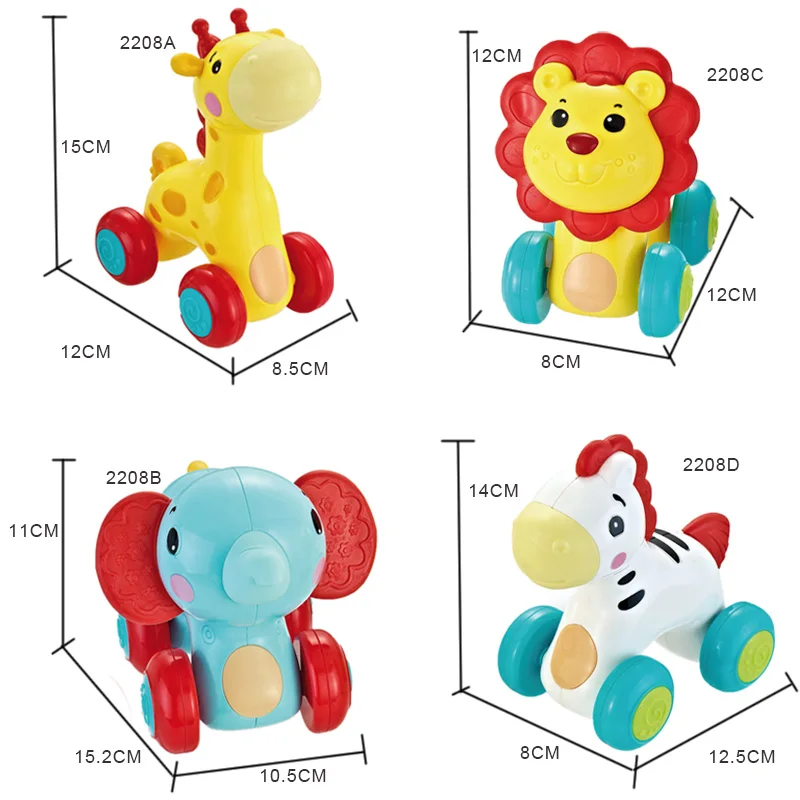 Новый дизайн, развивающая пластиковая погремушка для детей, Обучающие ползание, Мультяшные автомобильные игрушки с львом и животными