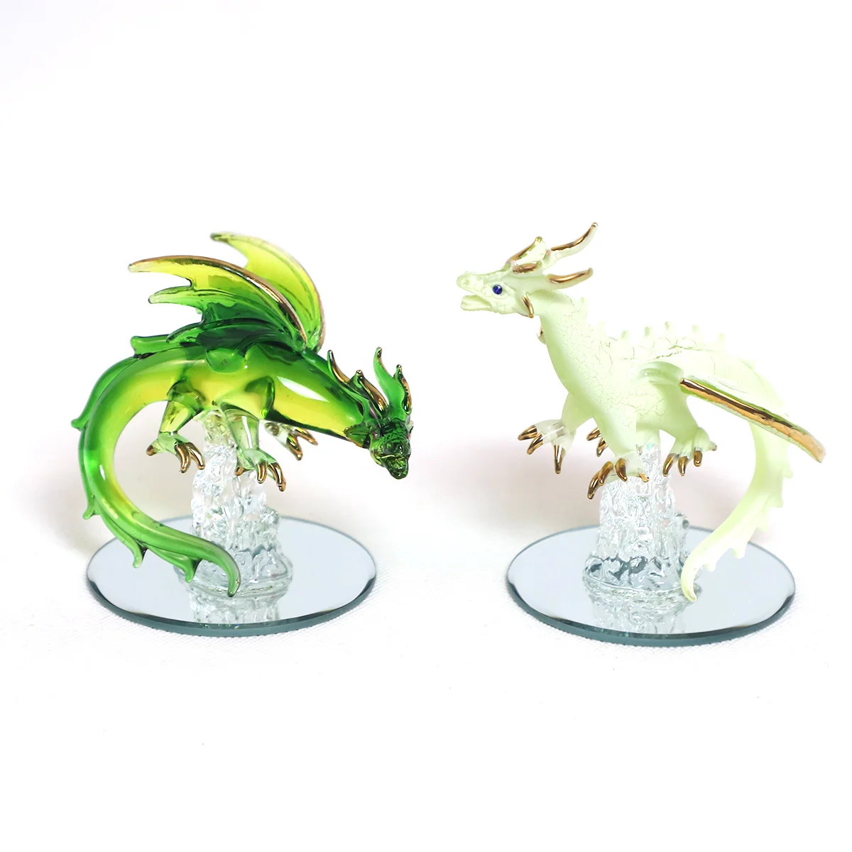 Personalizza Vetro Animale a Forma di Drago Soffiato a Mano Artigianato Regali Lavorazione Lampada Figurina Elemento Decorativo per l'Ambiente