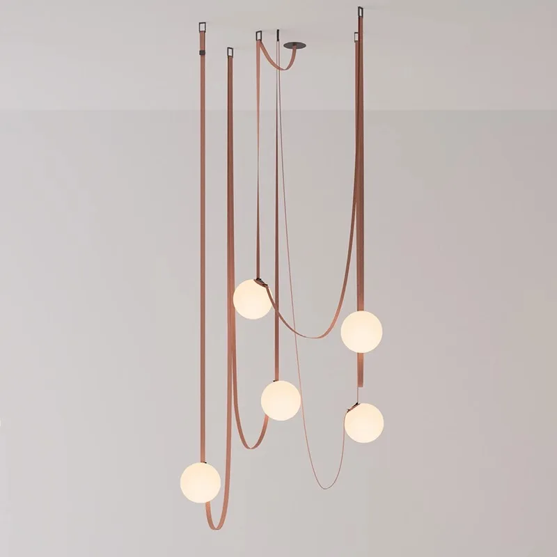 Современный простой стиль бар магазин одежды Ресторан гостиная спальня металлический ремень люстра