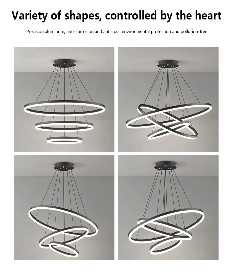 Customization Circle Rings Ceiling Office New Modern Chandelier Lighting Pendant Hanging