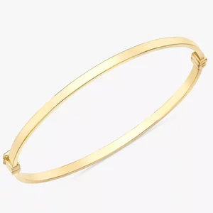 Gold Bangle Bracelet for Women Customizable Solid Gold Jewelry Wedding Party Accessory Stylish Elegant Everyday Wear