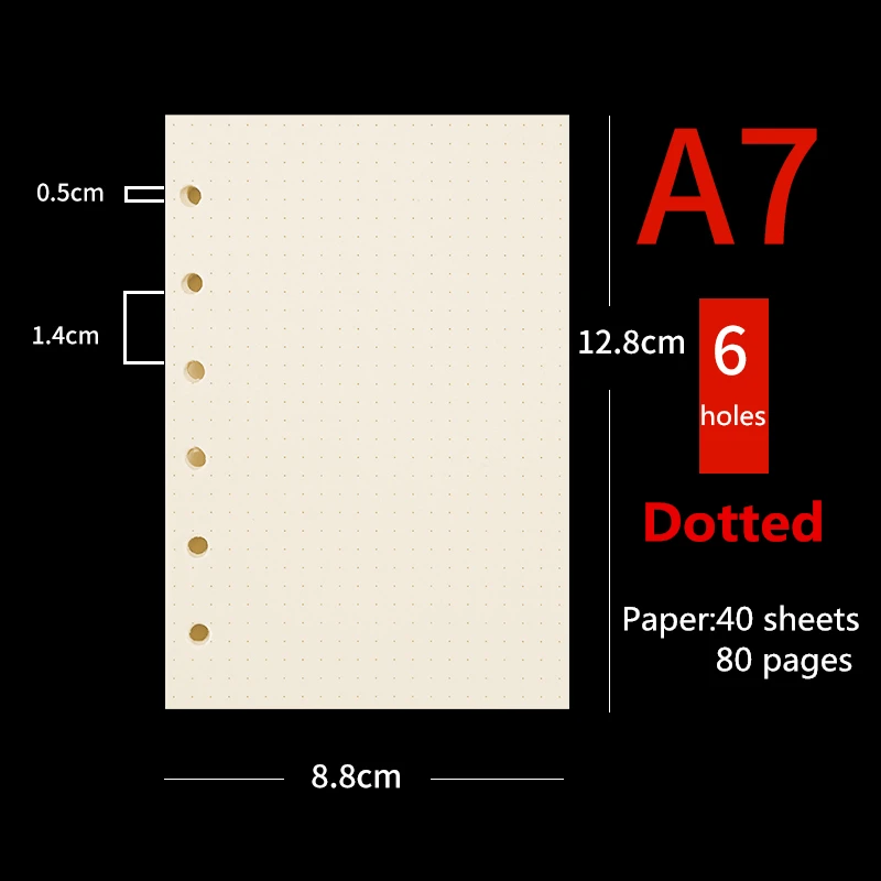 45-page Loose-leaf Notebook Inner Page A5 A6 A7 Horizontal Line Loose-leaf  Inner Page 6-hole Loose-leaf Refill Suitable For Loose-leaf Notebook - Temu  France