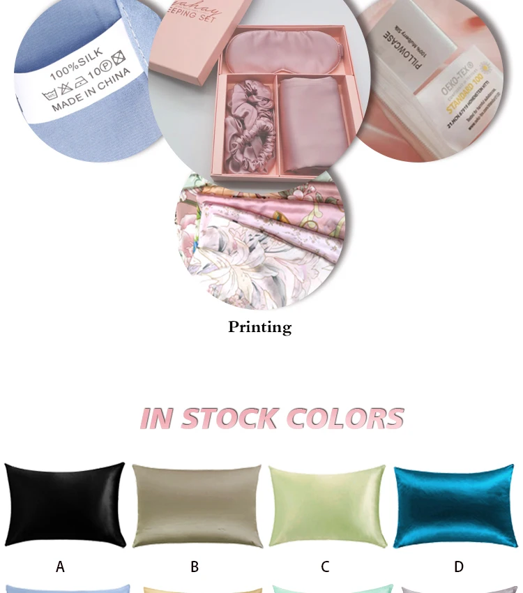 Wholesale Oem Satin Silk Pillow Cover 6a Grade 16/19/22 Momme 100 Pure