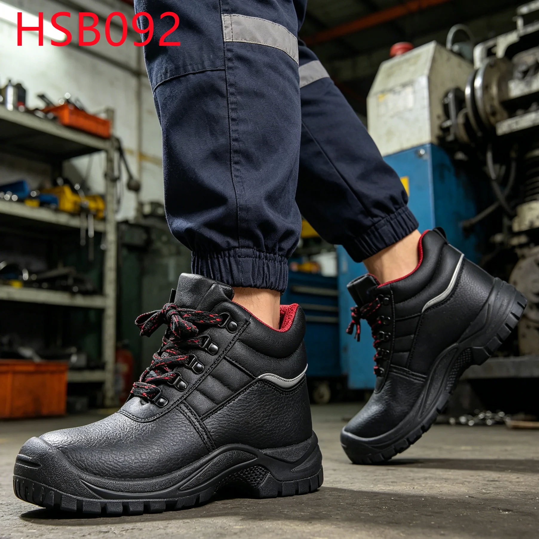 YYR,Wind Farm Embossed Leather Safety Boots with Reflective Piping Various Terrains Anti-acid&akali Sole Security FootwearHSB092