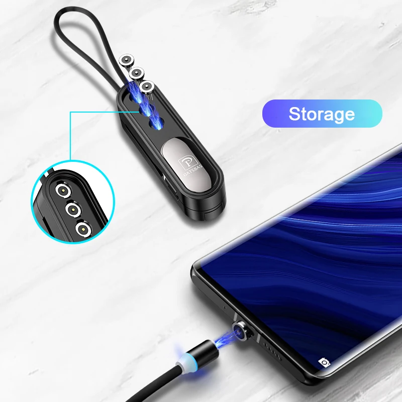 Мини-брелок 3 в 1 Магнитный Micro USB зарядный кабель для iPhone Android Type